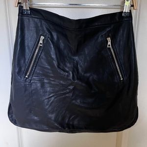 Leather mini skirt